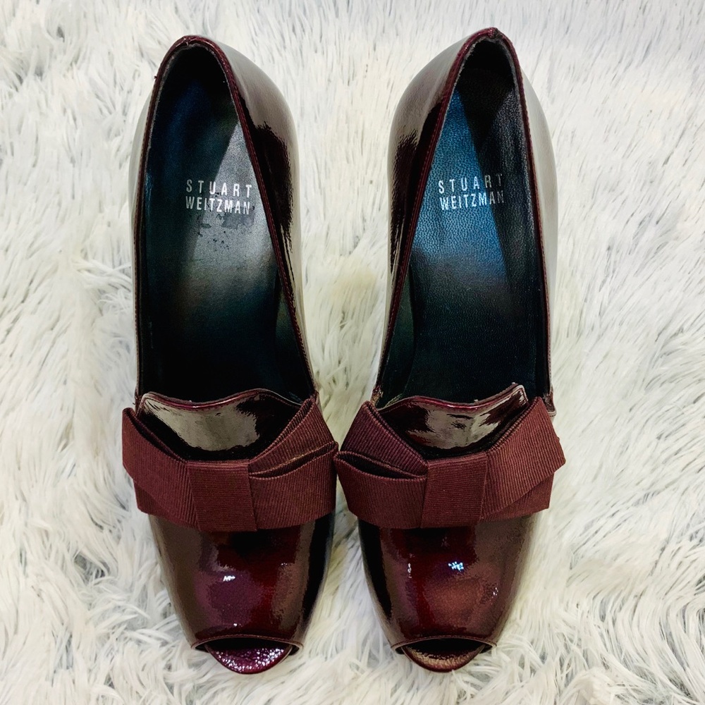Stuart Weitzman peep toe w/ bow - Picture 3 of 5